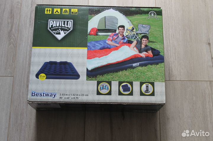 Матрас надувной, насос ручной, подушка надувная
