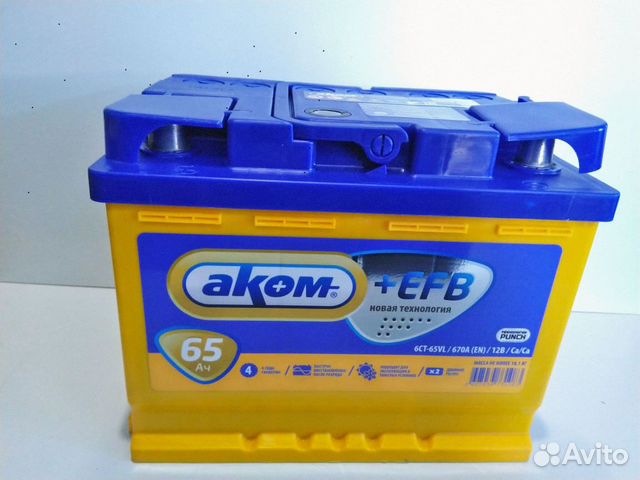 Аккумулятор аком efb 65