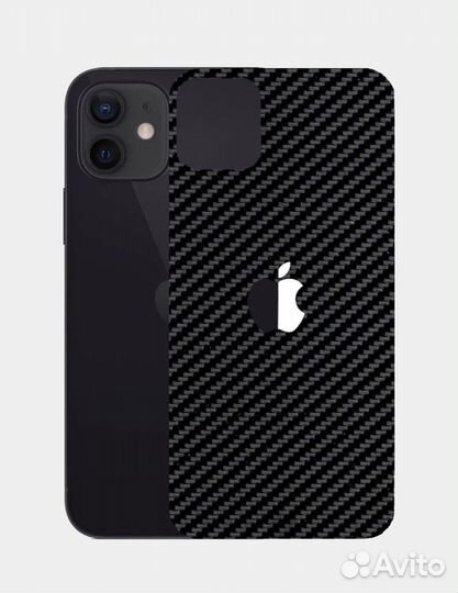 Карбоновая защитная пленка на заднее стекло iPhone