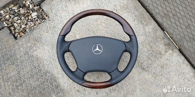 Деревянный руль на w163