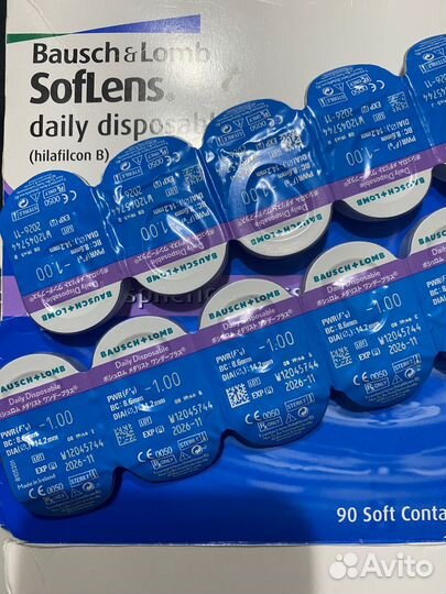 Контактные линзы, 90 штук / 8.6 / -1.0