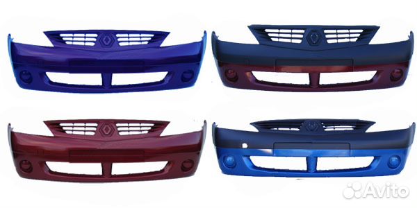 Бампера в цвет авто для Рено логан фаза 1