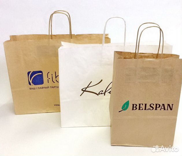 Бумажные пакеты с печатью для магазинов