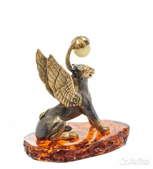 Фигурка Грифон мал.(латунь, янтарь) A2108871