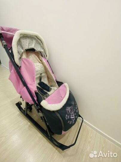 Детские санки коляска с колесам