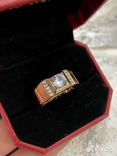 Кольцо перстень позолота