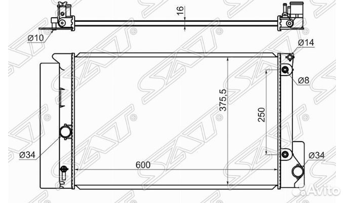 Радиатор охлаждения SAT toyota corolla 150
