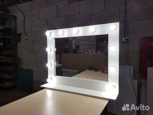 Гримерное зеркало с лампочками бу