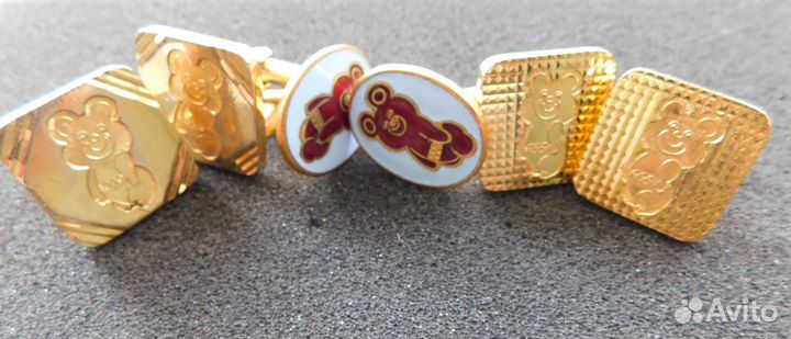 Запонки Олимпийский мишка Олимпиада 80