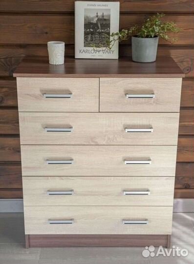 Комод Катрин 5 ясень шимо/дуб сонома