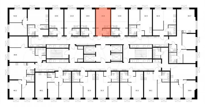 Квартира-студия, 19,9 м², 9/33 эт.