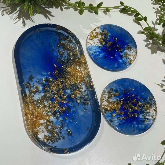 Поднос подставка из эпоксидной смолы