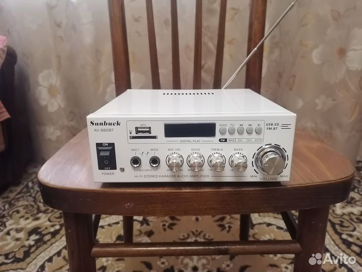 Новый блютус усилитель (2х100вт.) Sunbuck av-660bt