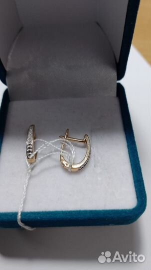 Золотые серьги 585 с фианитами