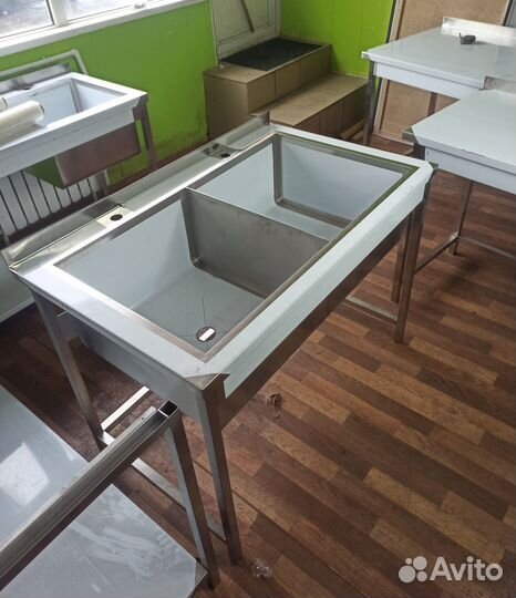 Мойка двухсекционная из нержавеющей стали