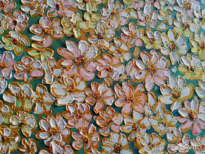 Картина текстурная,цветы