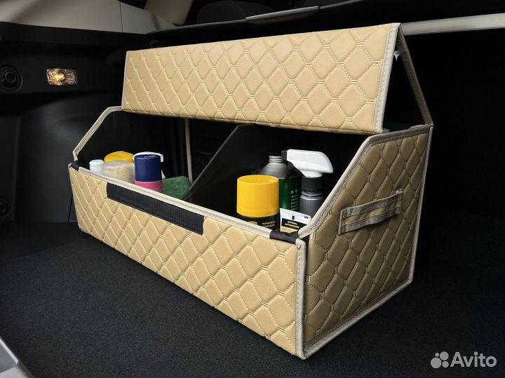 Органайзер большой Бежевый с золотой строчкой