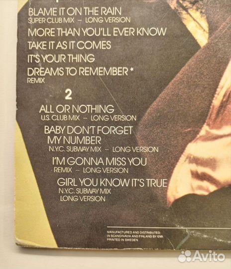 LP Milli Vanilli – All Or Nothing / Sweden 1989
