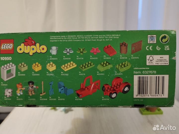 Lego duplo 10950 ферма, животные