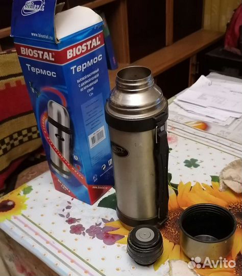 Термосы стекло, нерж 1, 1.2 л