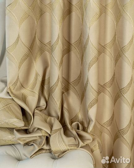 Комплект жаккард Альба Золотой песок готовые