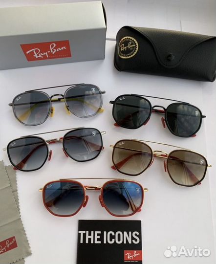 Очки ray ban hexagonal ferrari пепельные