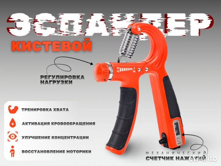 Эспандер кистевой пружинный со счетчиком