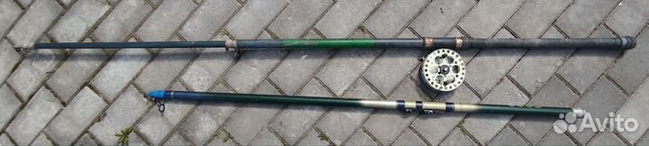 Удочки телескопические, катушки, леска б/у