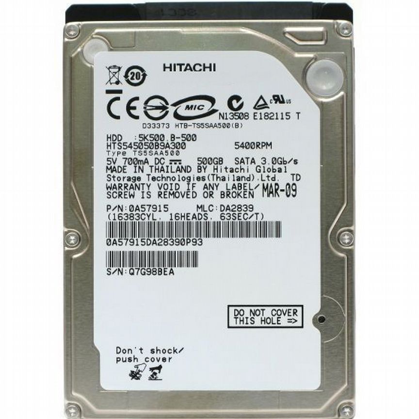 [HTS545050B9A300] Жесткий Диск Hitachi 500gb Sata2 Hts545050b9a300