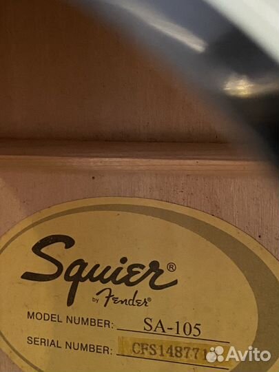 Акустическая гитара fender squier sa-105