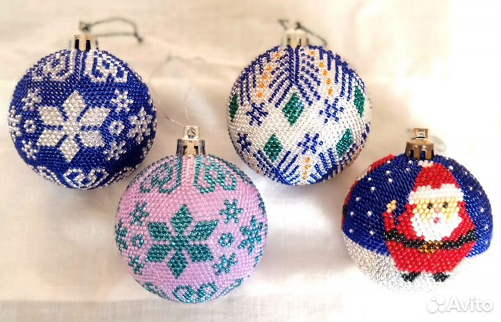Елочные шары из бисера