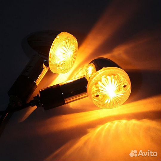 Поворотники для Honda (хром янтарь пуля)