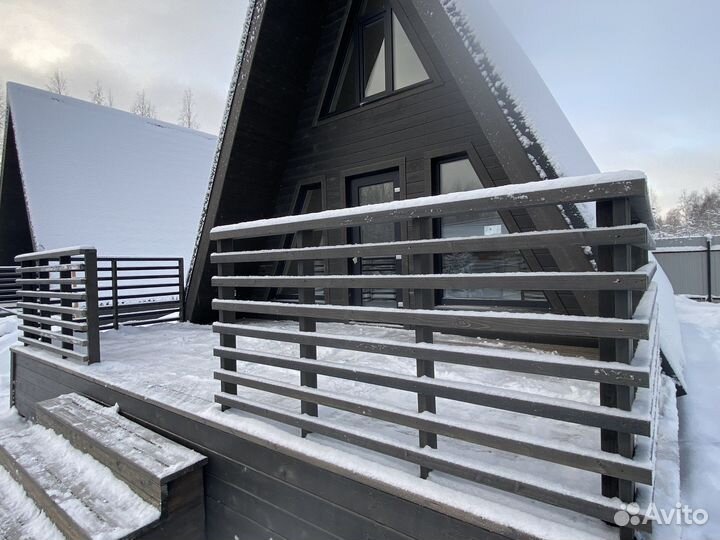 Каркасный дом А-фрейм 6х8м