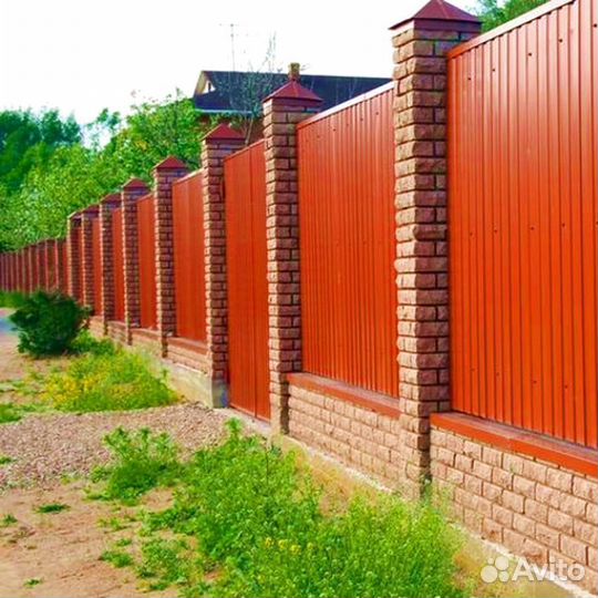 Заборы из профнастила, евроштакетника, 3D