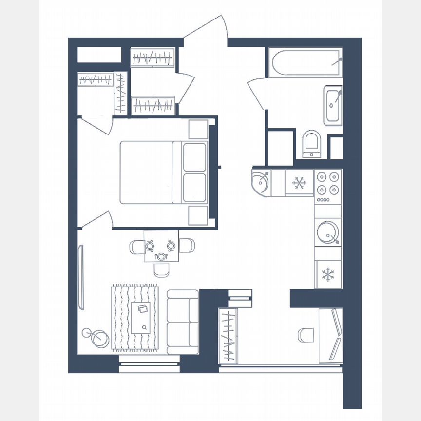 1-к. квартира, 39 м², 21/25 эт.