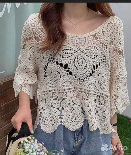 Женская летняя свободная блузка