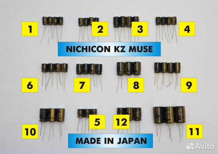Конденсаторы Аудио Nichicon Muse KZ, KW Hi-Fi