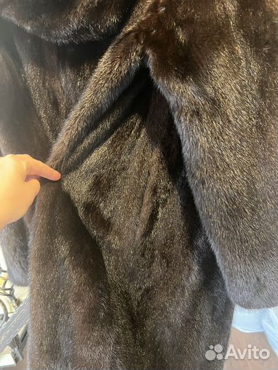 Шуба норковая с капюшоном 48 50