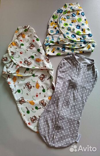 Пеленки кокон на липучках и молнии 3 шт
