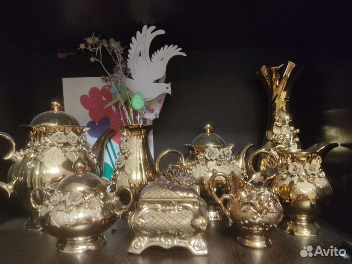 Сервиз золотая роза