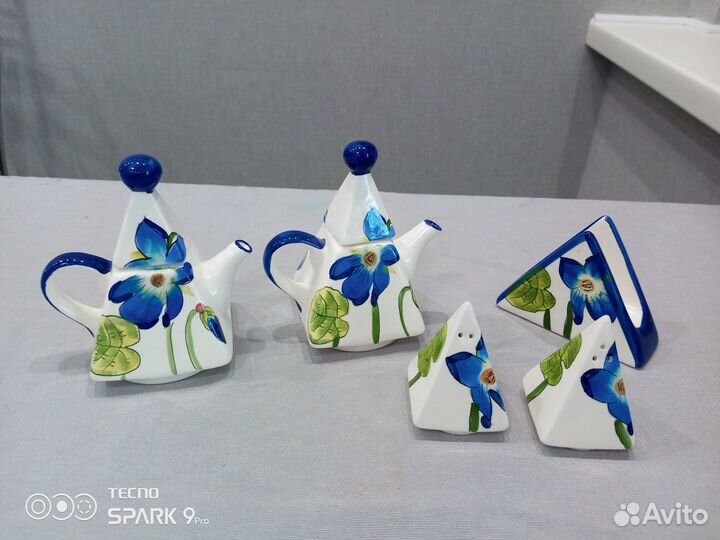 Фарфор посуда с синими маками Нидерланды