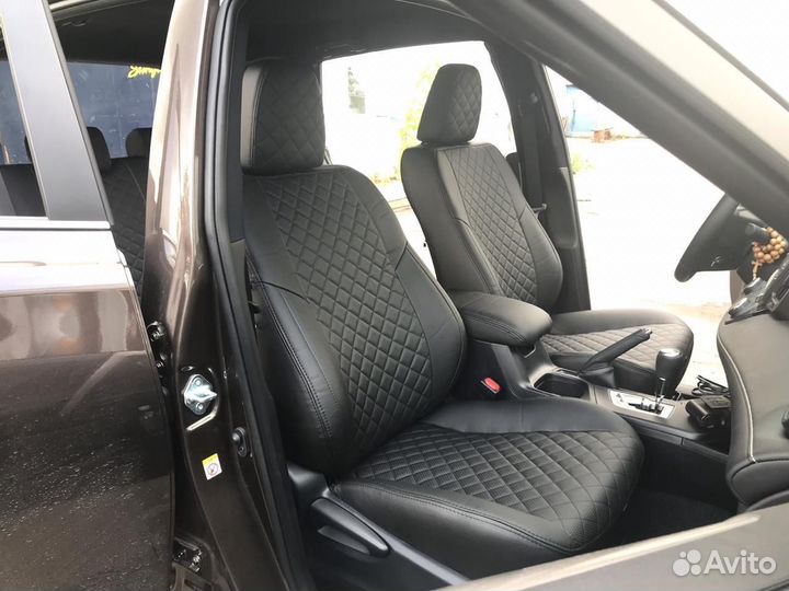 Чехлы на сиденья Toyota RAV-4 из Экокожи Ромб