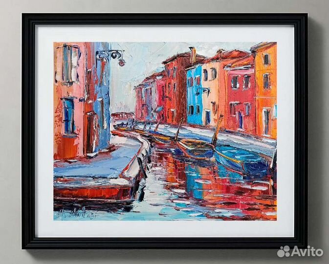 Венеция пейзаж лодки город Италия 25*20 см