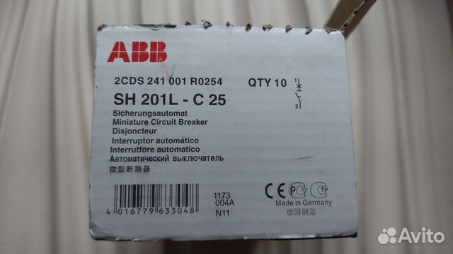 Автомат ABB (Автоматический выключатель) 25А