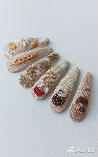 Заколки с вышивкой