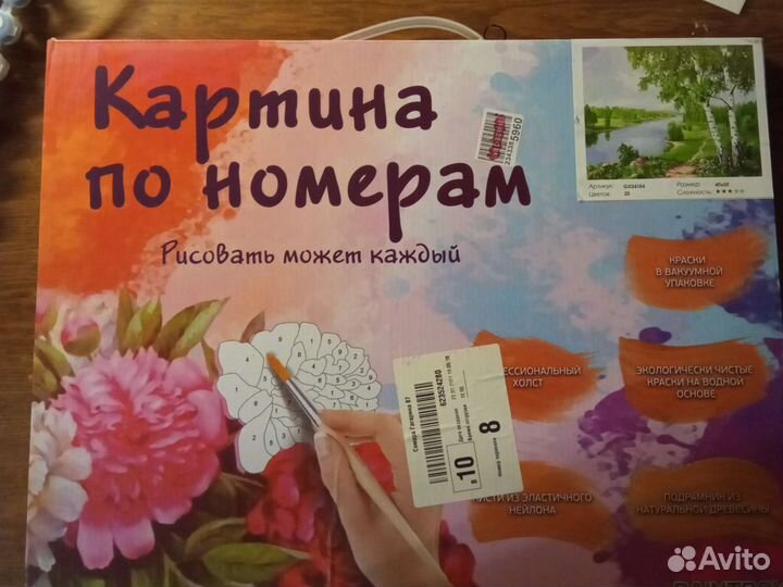 Картина по номерам новая Берёзки летний лес