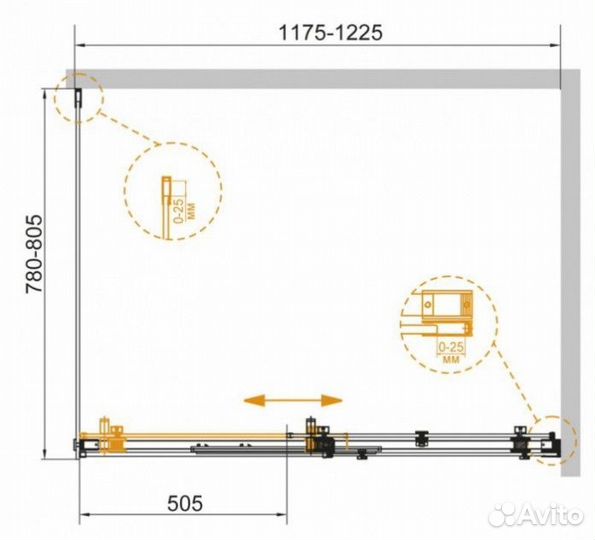 Душевой уголок Cezares stylus-soft-AH-1-120/80