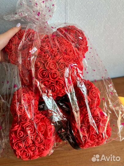 Медведь из мыльных розочек