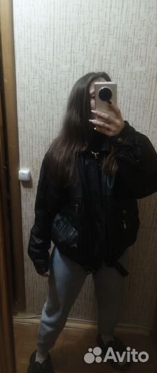 Кожаный бомбер винтаж 90-е аренда