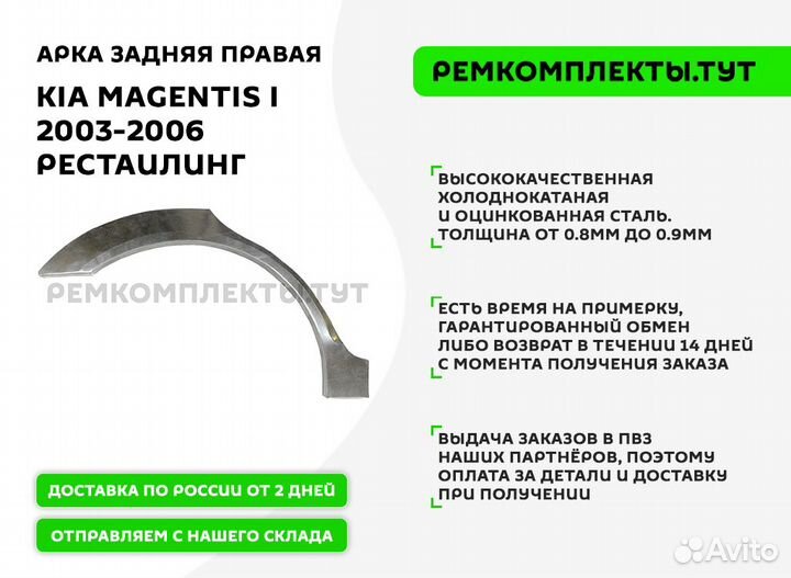 Арка задняя правая Kia Magentis 1